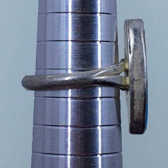 Sterling, Turquoise, Coral, MOP Onyx Ring - Picture 4 of 8